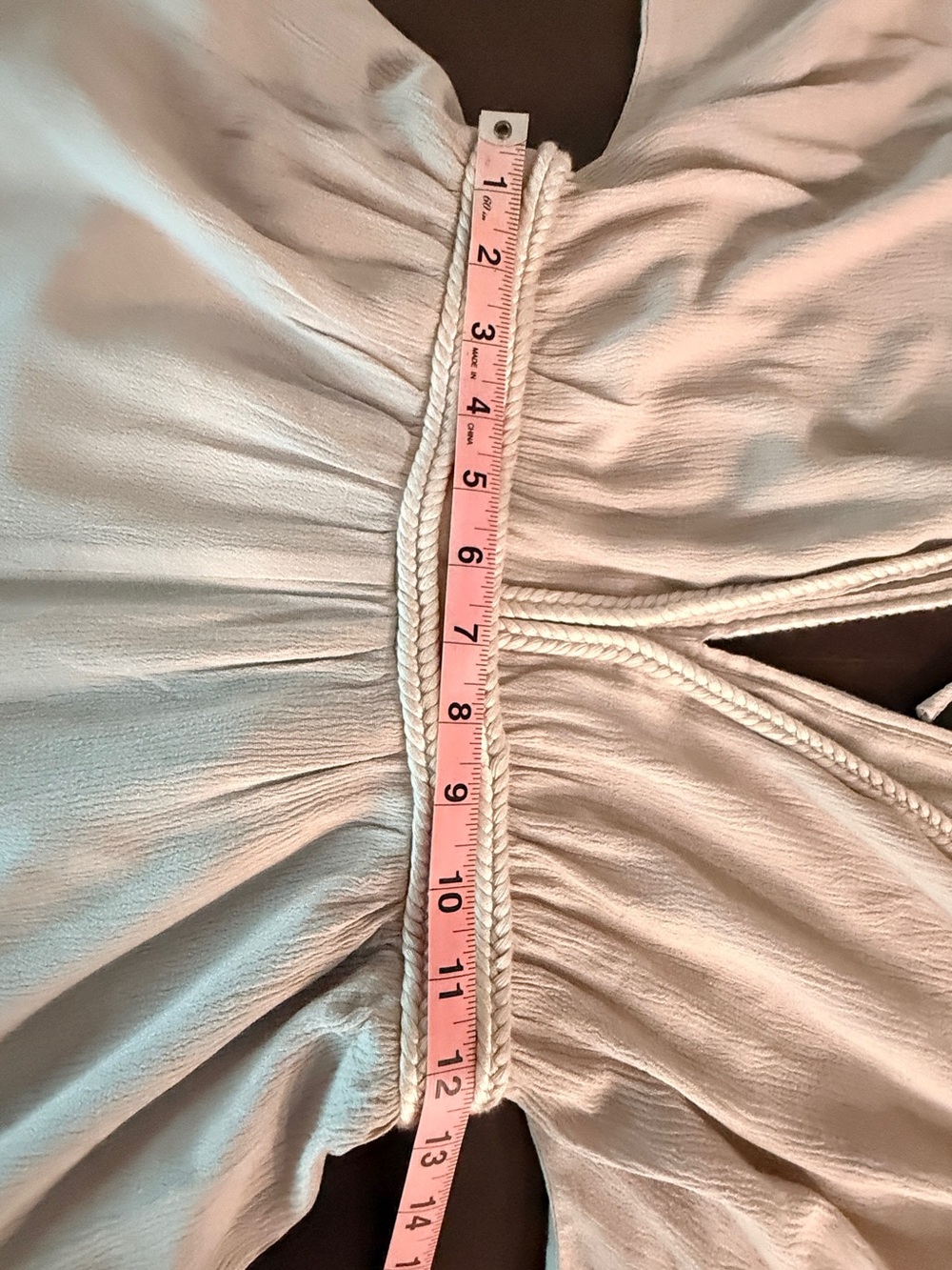 Wide-Leg V-Neck Jumpsuit in Light Beige - Picture 8 of 11